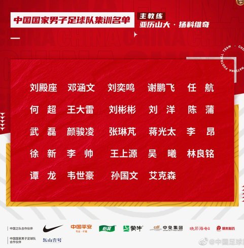 武磊戴伟浚回归 李昊首次入选